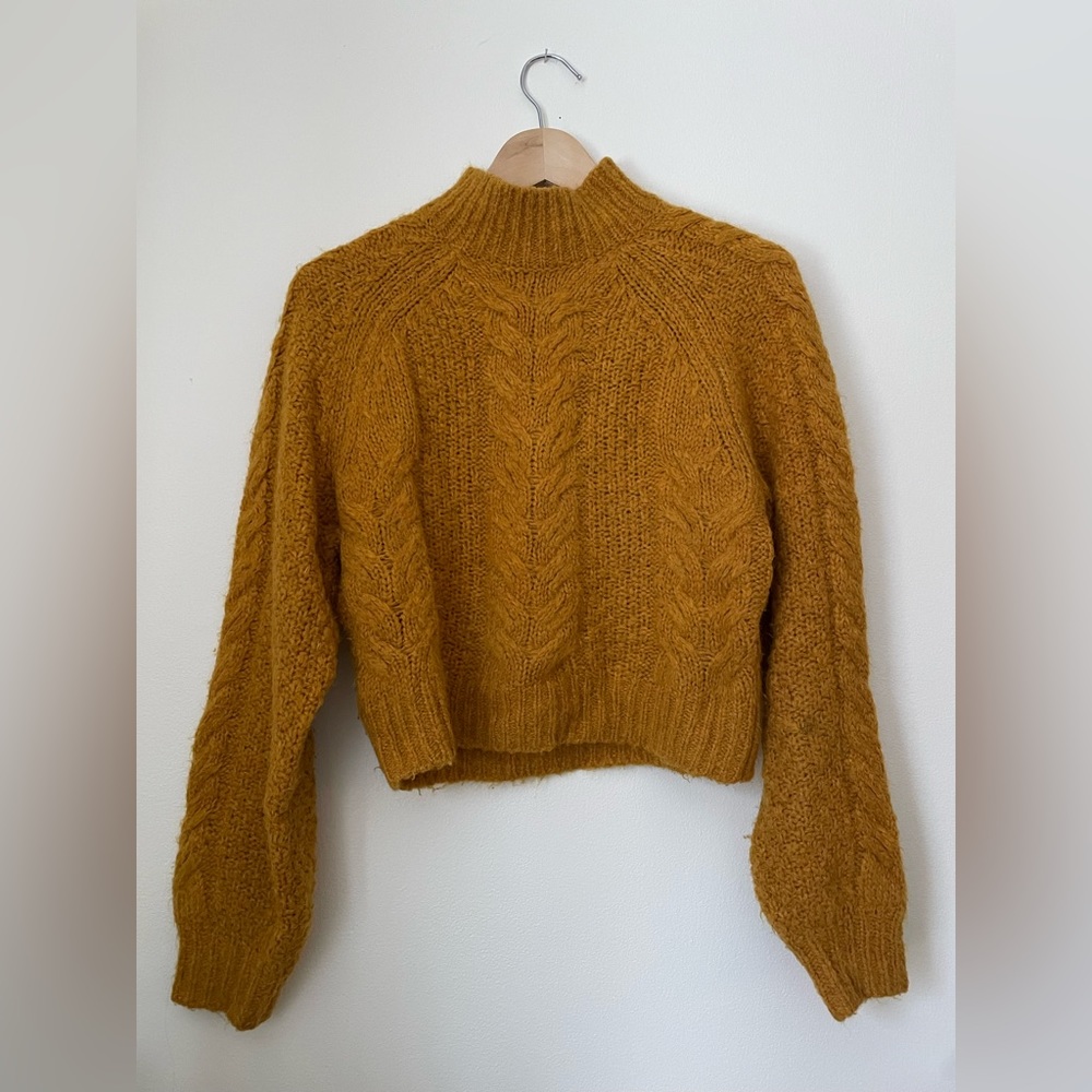 Cropped mustard Wilfred sweater